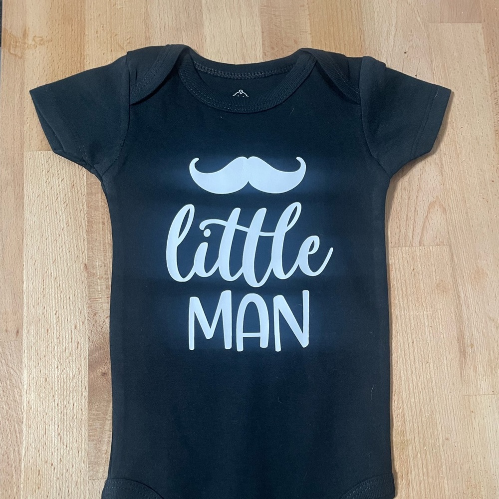 Little Man Mustache onesie 6/9 month